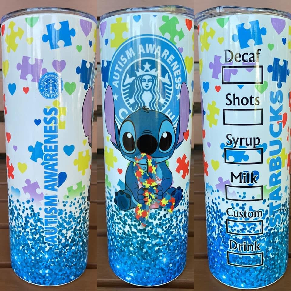 Stitch Autism Awareness Tumbler