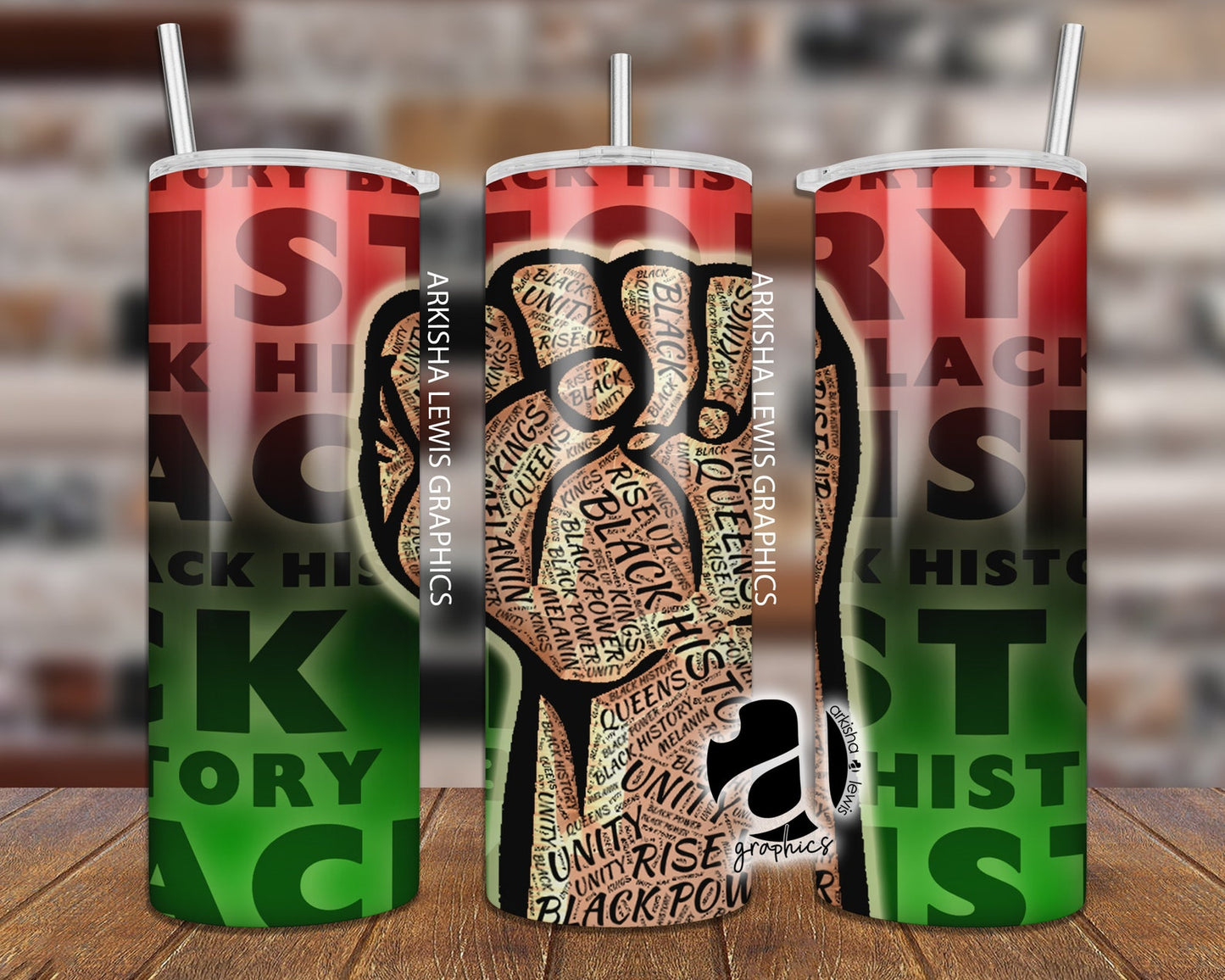 Black History Fist Sublimation Tumbler