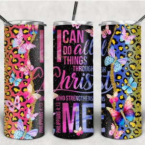 20oz Skinny Christian Bible Verse Sublimation Tumbler