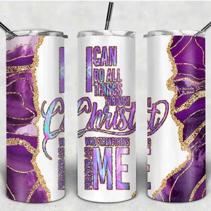 20oz Skinny Christian Bible Verse Sublimation Tumbler