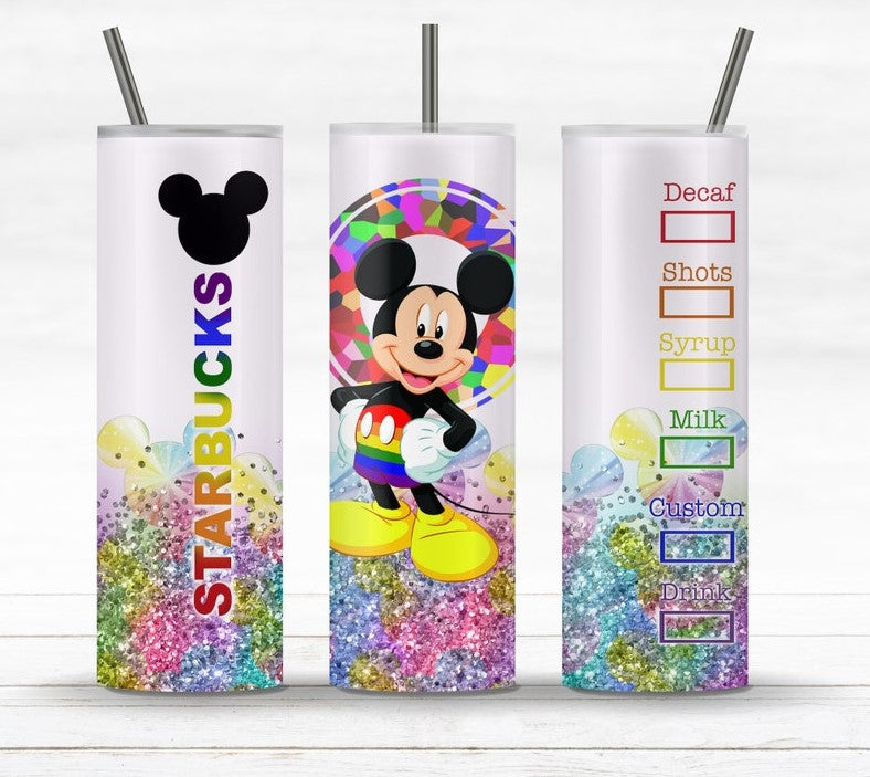 Mickey Starbucks 20oz Skinny Sublimation Tumbler