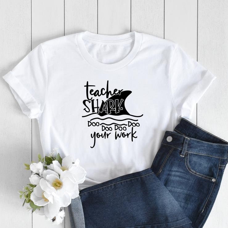 Teacher Shark Shirt, Teacher Gift, Teacher Shirt, Elementary School Teacher Shirt, Preschool Teacher, Teaching is a Work of Heart