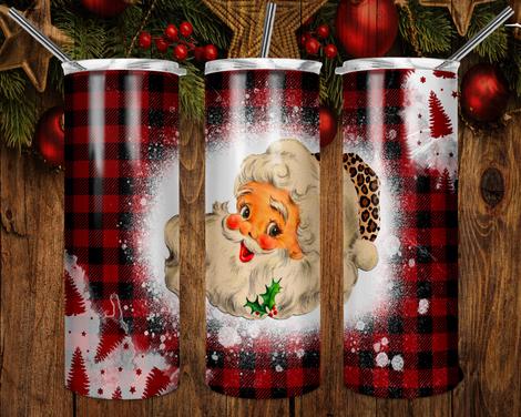 Buffalo plus Santa leopard Sublimation Tumbler