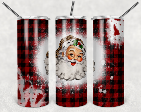 Buffalo Plaid Santa Sublimation Tumbler