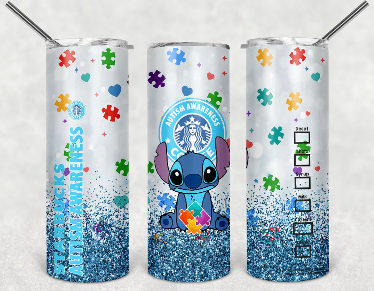 Stitch Autism Awareness Tumbler